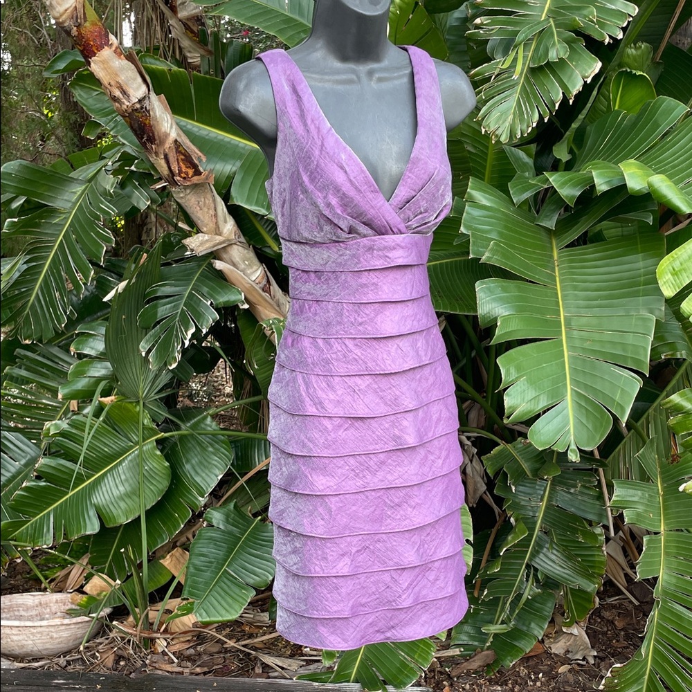 London Times metallic ruffled dress